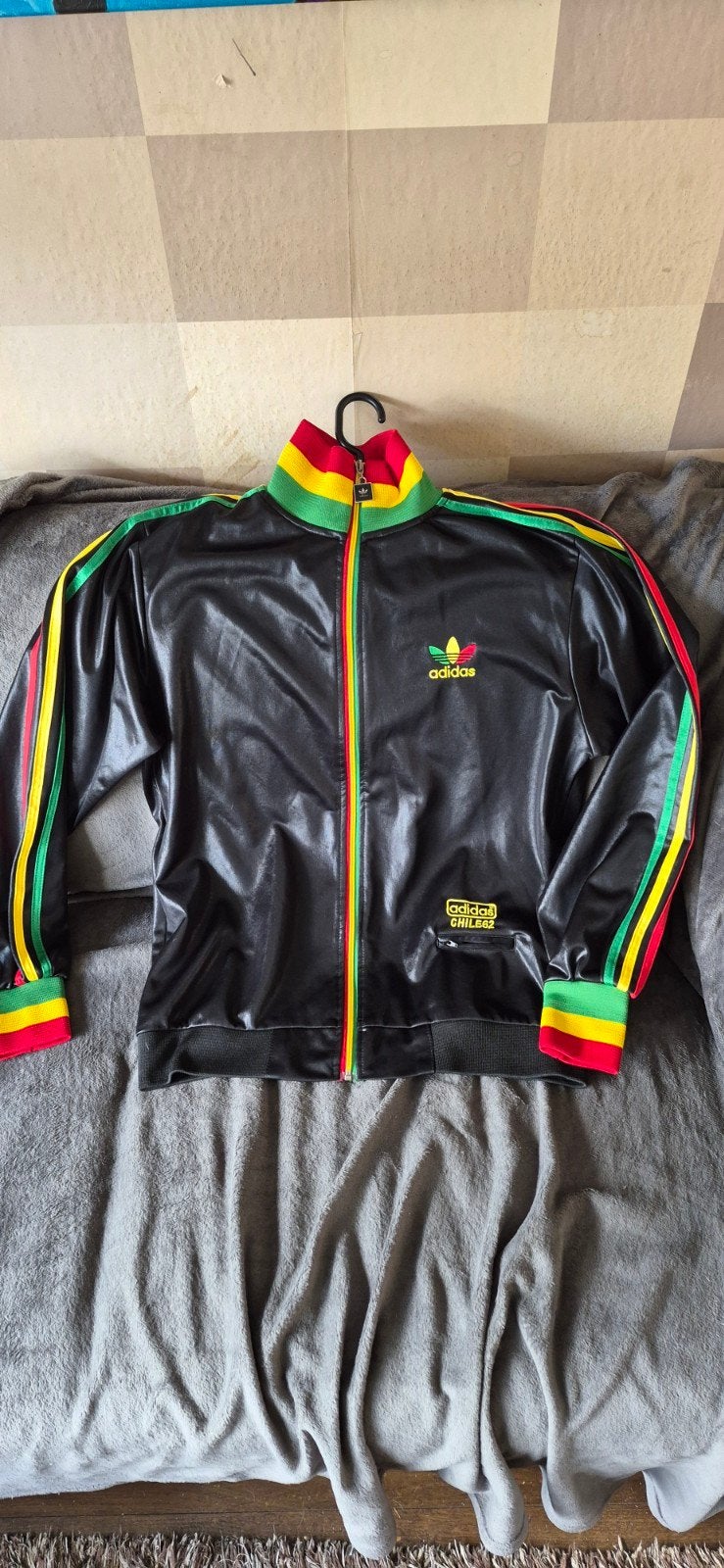 Ltd jaren '00 Adidas Chile 62 Bob Marley Rasta Track Jacket, Zwart, Ophalen of Verzenden, Adidas, Maat 56/58 (XL)