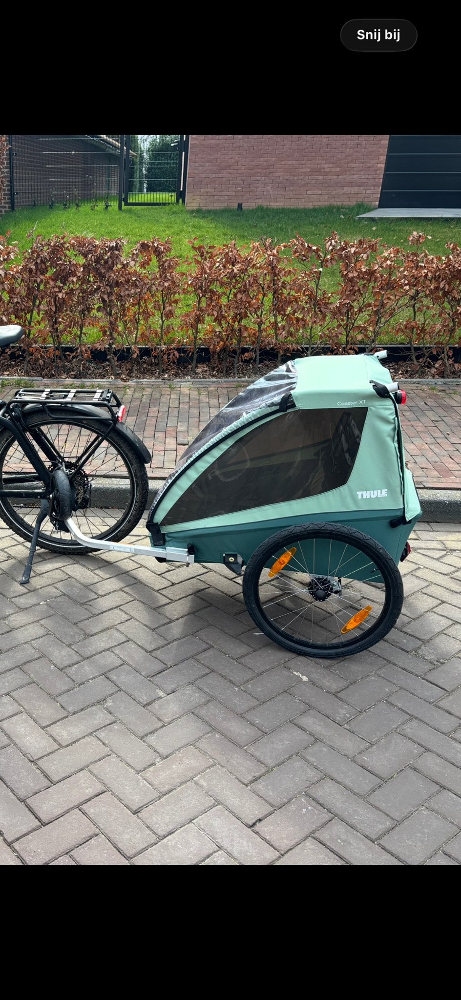Thule Coaster XT fietskar met baby verkleiner voor 2 kindere, Ophalen, Gebruikt, Kinderkar, 40 tot 60 kg
