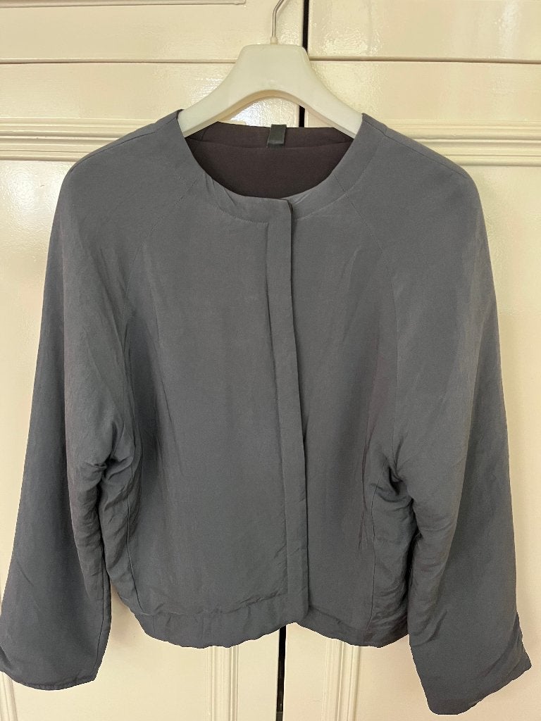 Humanoid gewatteerde (tussen) jas grijs / donker grijs M, Kleding | Dames, Maat 38/40 (M), Humanoid, Ophalen of Verzenden, Grijs