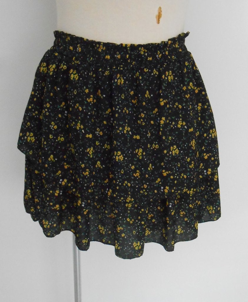 Seven Sisters gebloemde rok zwart/geel mt S, Kleding | Dames, Seven Sisters, Zwart, Nieuw, Ophalen of Verzenden