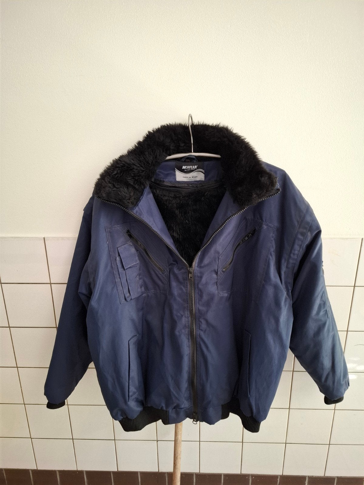 doorwerk jas kleur blauw gevoerd, Ophalen of Verzenden, Zo goed als nieuw
