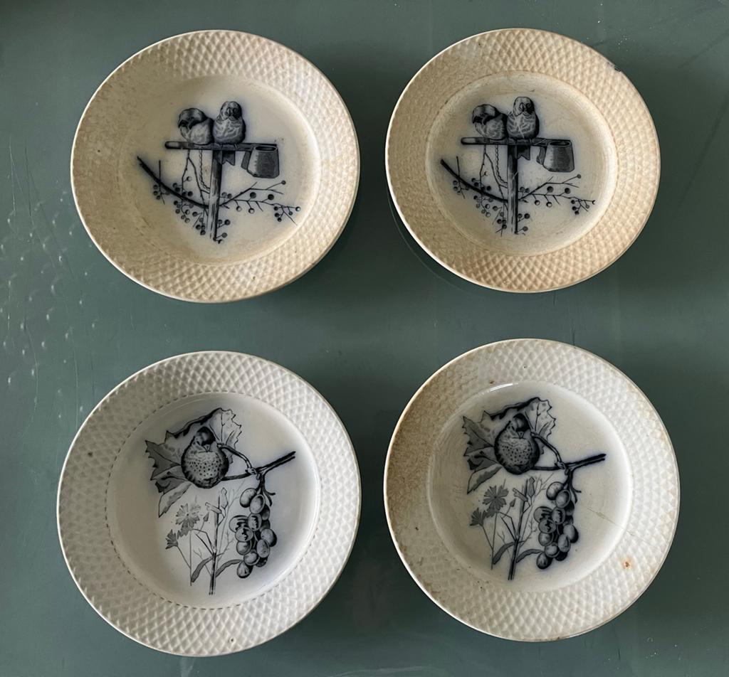 Set 4 vintage Mosa Maastricht 'Plata' borden P. Regout, Antiek en Kunst, Ophalen of Verzenden