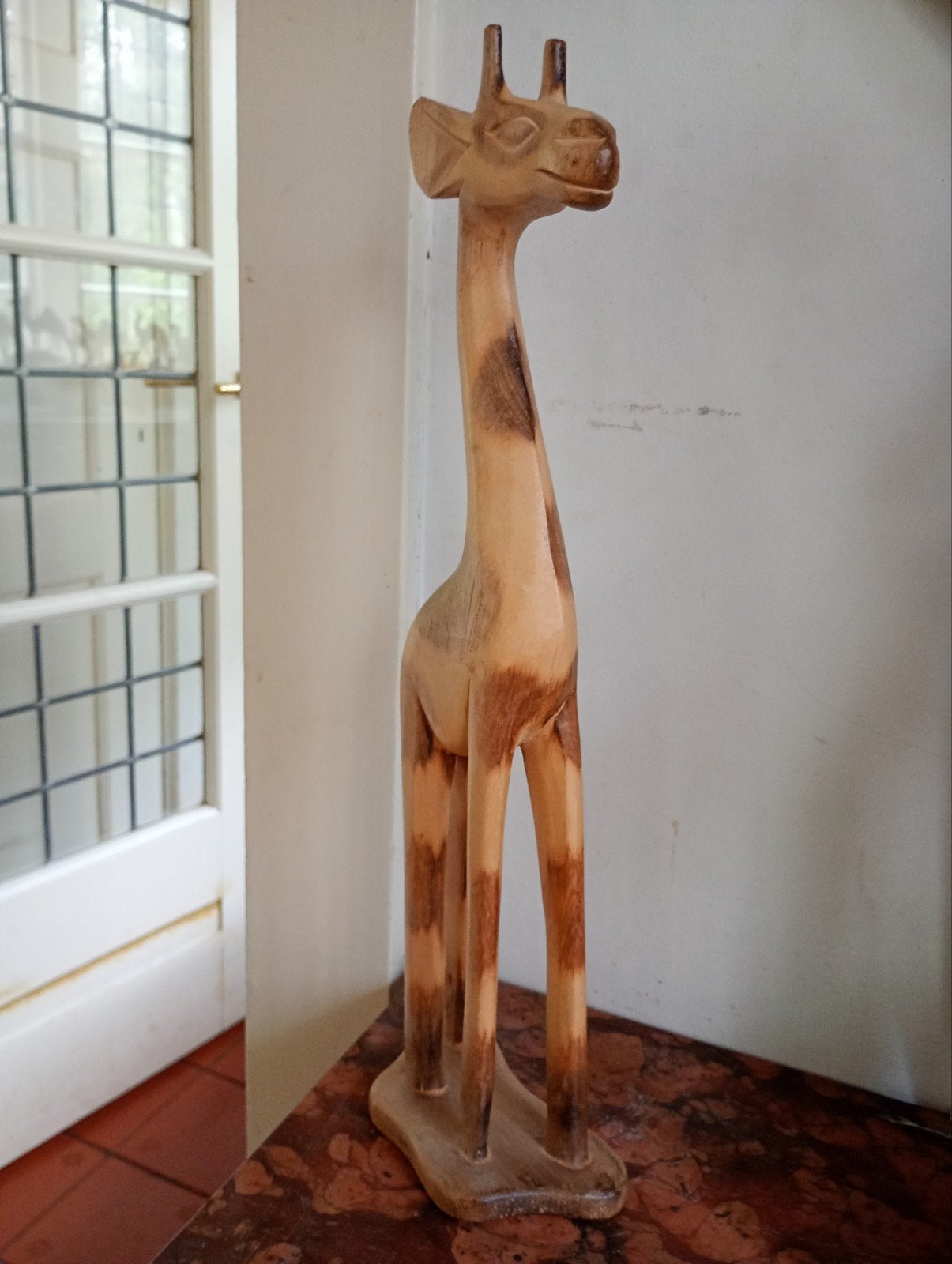 Houten Giraffe Beeld, Ophalen, Zoogdier, 20 - 50 cm, Beeld
