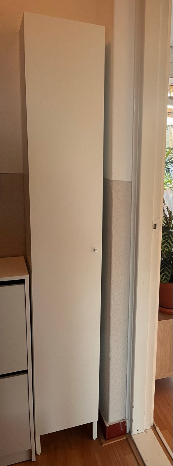 Smalle witte badkamerkast met planken (30x27x190 cm), Ophalen, (Half)hoge kast, Minder dan 50 cm, Gebruikt