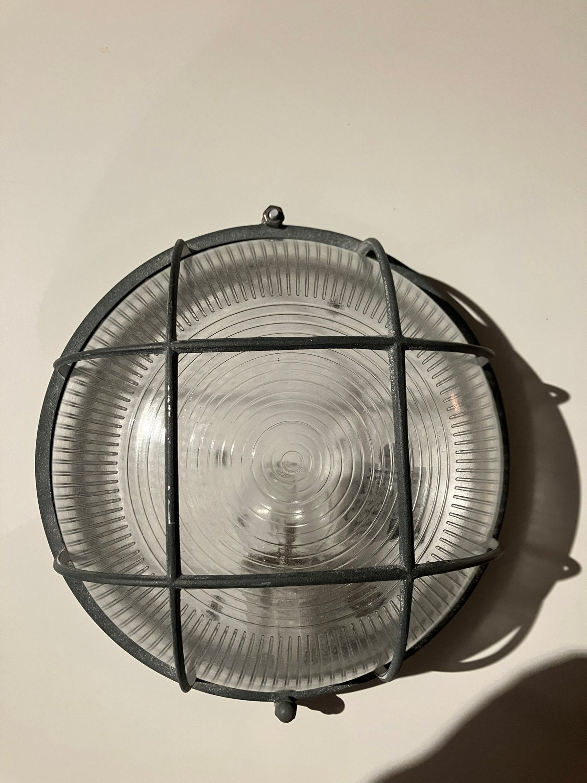 Bull-eye Plafond/Wandlamp Staal - Diameter 24-25 cm, Ophalen, Gebruikt
