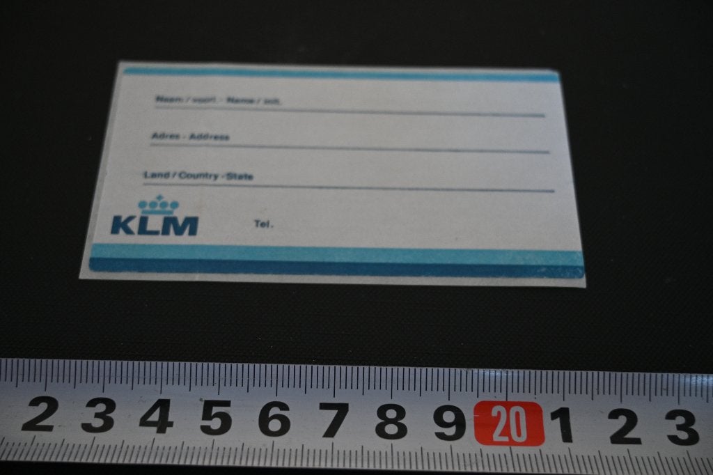 sticker KLM label, Ophalen of Verzenden, Zo goed als nieuw