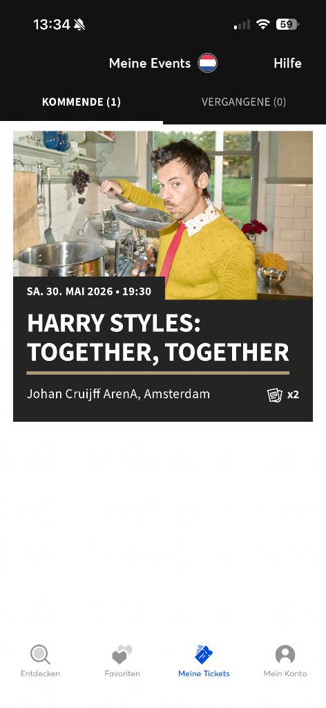 Harry Styles Tickets 30.05.2026, Twee personen, Mei