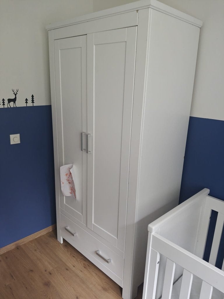 Bopita kledingkast wit, 2-deurs met lade, Ophalen, Gebruikt, Kast, 50 tot 70 cm
