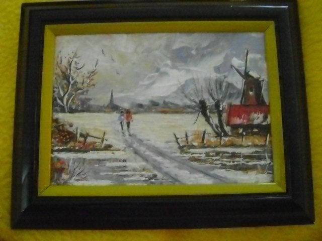 Prachtig schilderij van een Hollands winterlandschap, Antiek en Kunst, Ophalen of Verzenden