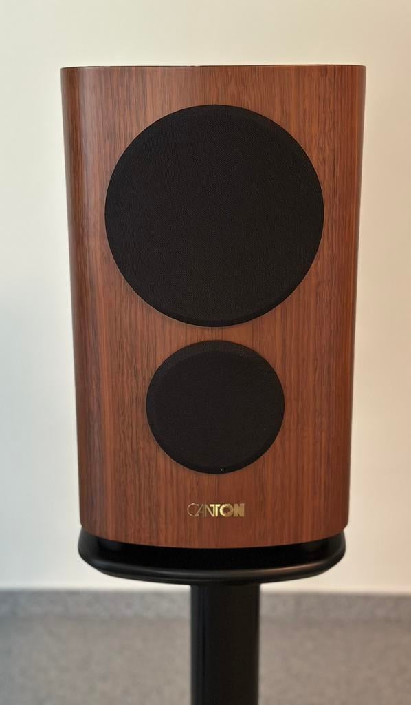Canton Reference 9 luidsprekers, notenhout, Zo goed als nieuw, 120 watt of meer, Front, Rear of Stereo speakers, Ophalen