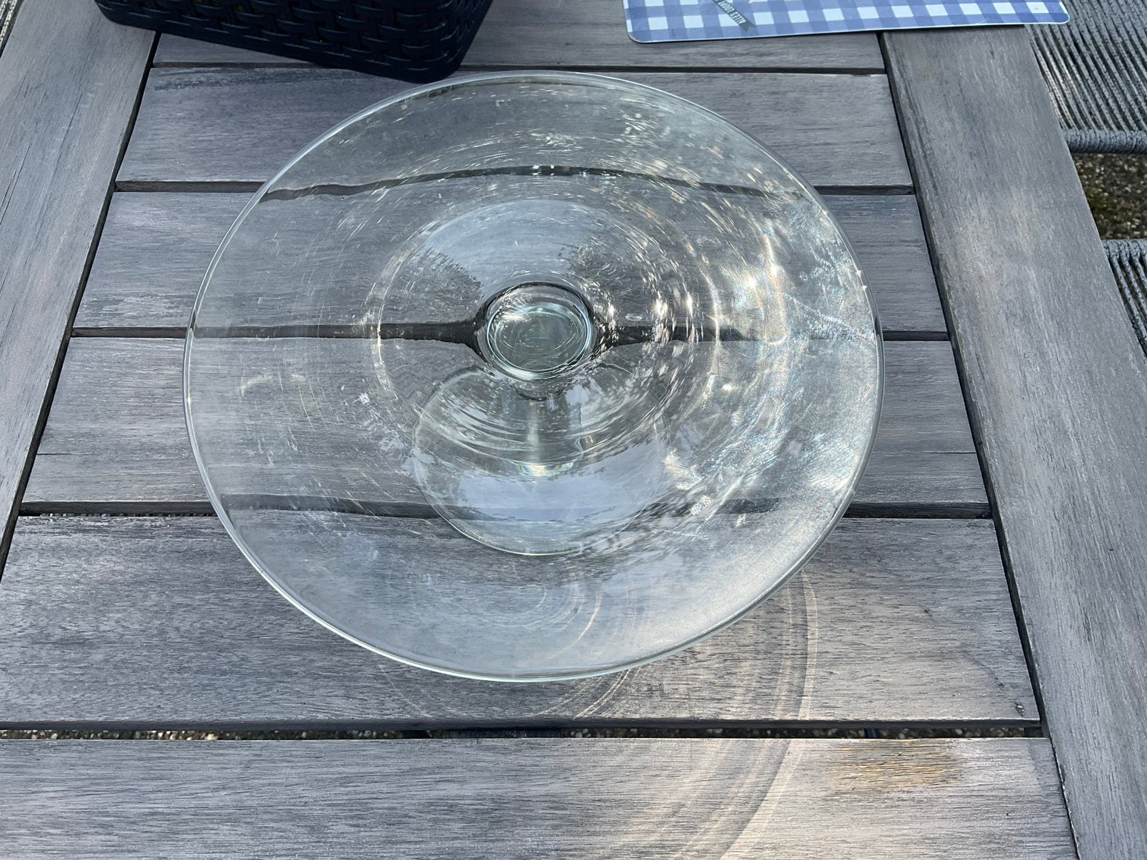 Glazen taartplateau 27cm, Ophalen, Zo goed als nieuw, Wit, Glas