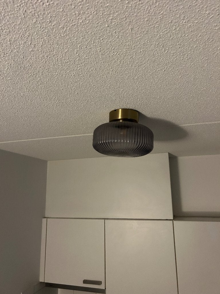 Ikea plafondlamp SOLKLINT messing 27 cm, Huis en Inrichting, Ophalen, Dimbaar, Zo goed als nieuw, Plafondlamp