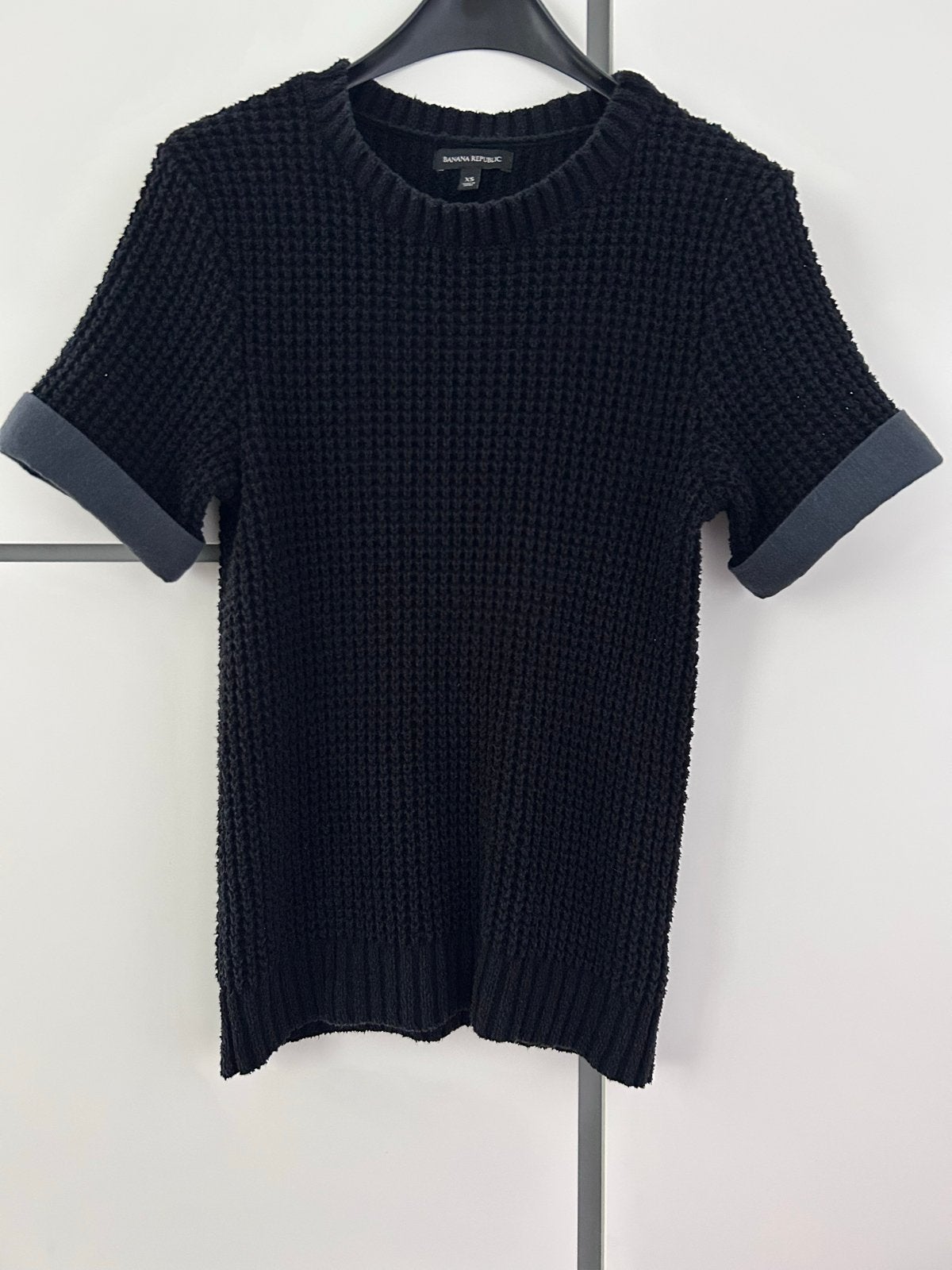 Banana Republic Gebreide Sweater Korte Mouwen Maat XS Zwart, Ophalen of Verzenden, Zo goed als nieuw, Maat 34 (XS) of kleiner