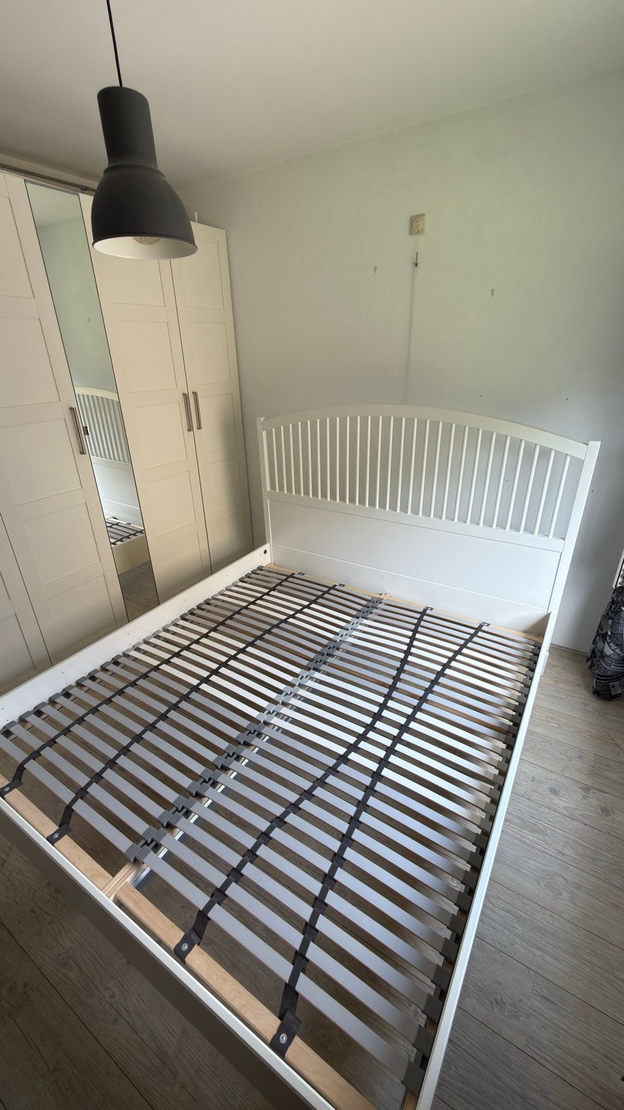 IKEA Tyssedal bed 180x200 met lattenbodem, Ophalen, Wit, Tweepersoons, Zo goed als nieuw
