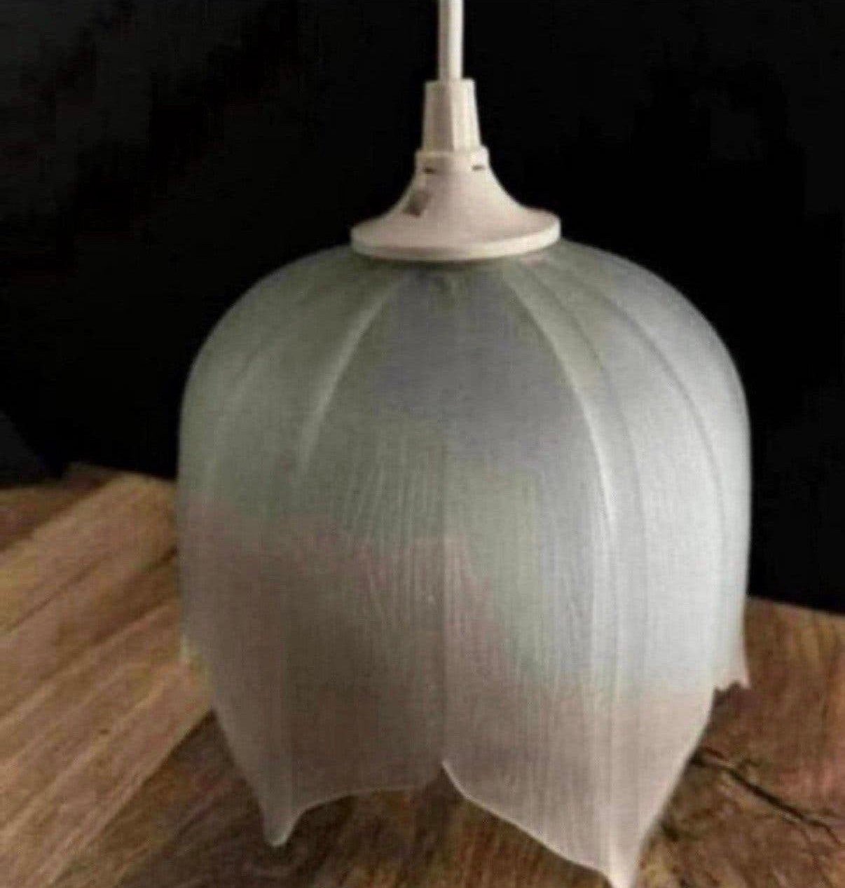 Vintage glazen kelk hanglamp, Ophalen of Verzenden, Zo goed als nieuw, Glas