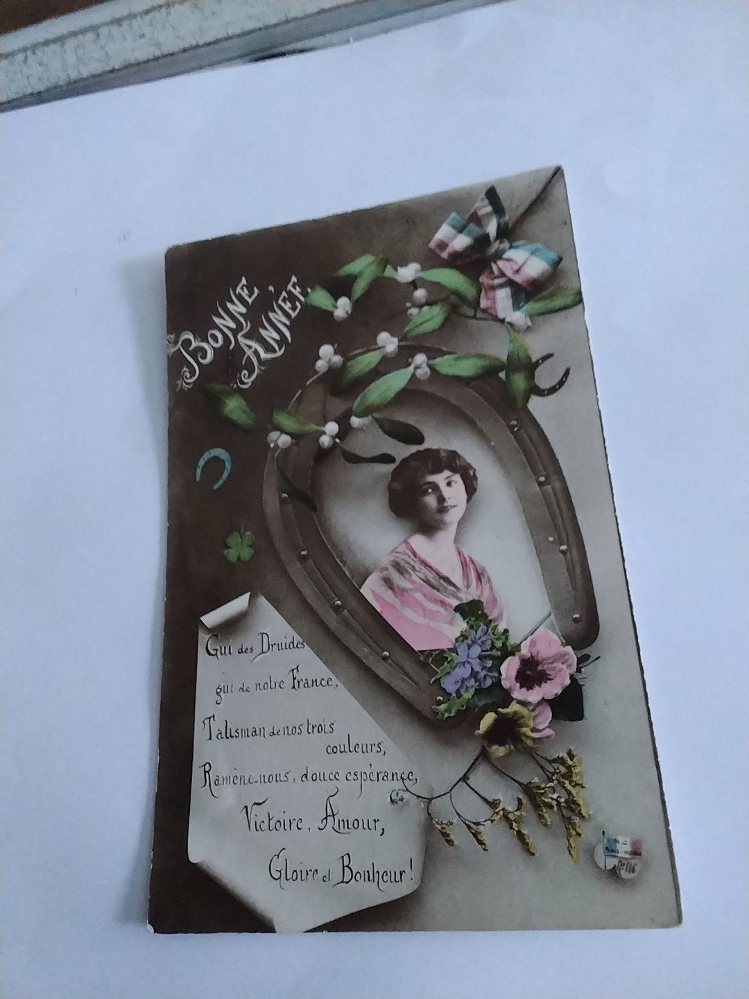 Oude Franse Ansichtkaart - Bonne Année 1916, Ophalen of Verzenden, Voor 1920, Gelopen