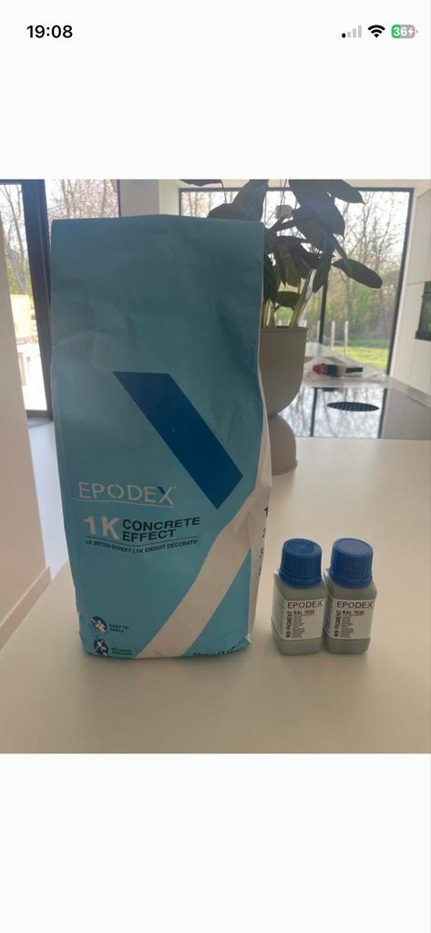 8 KG EPODEX 1K Beton Cire Stuc met Pigment RAL 7035, Doe-het-zelf en Verbouw, Verf, Beits en Lak, Ophalen, Nieuw, Verf, Grijs