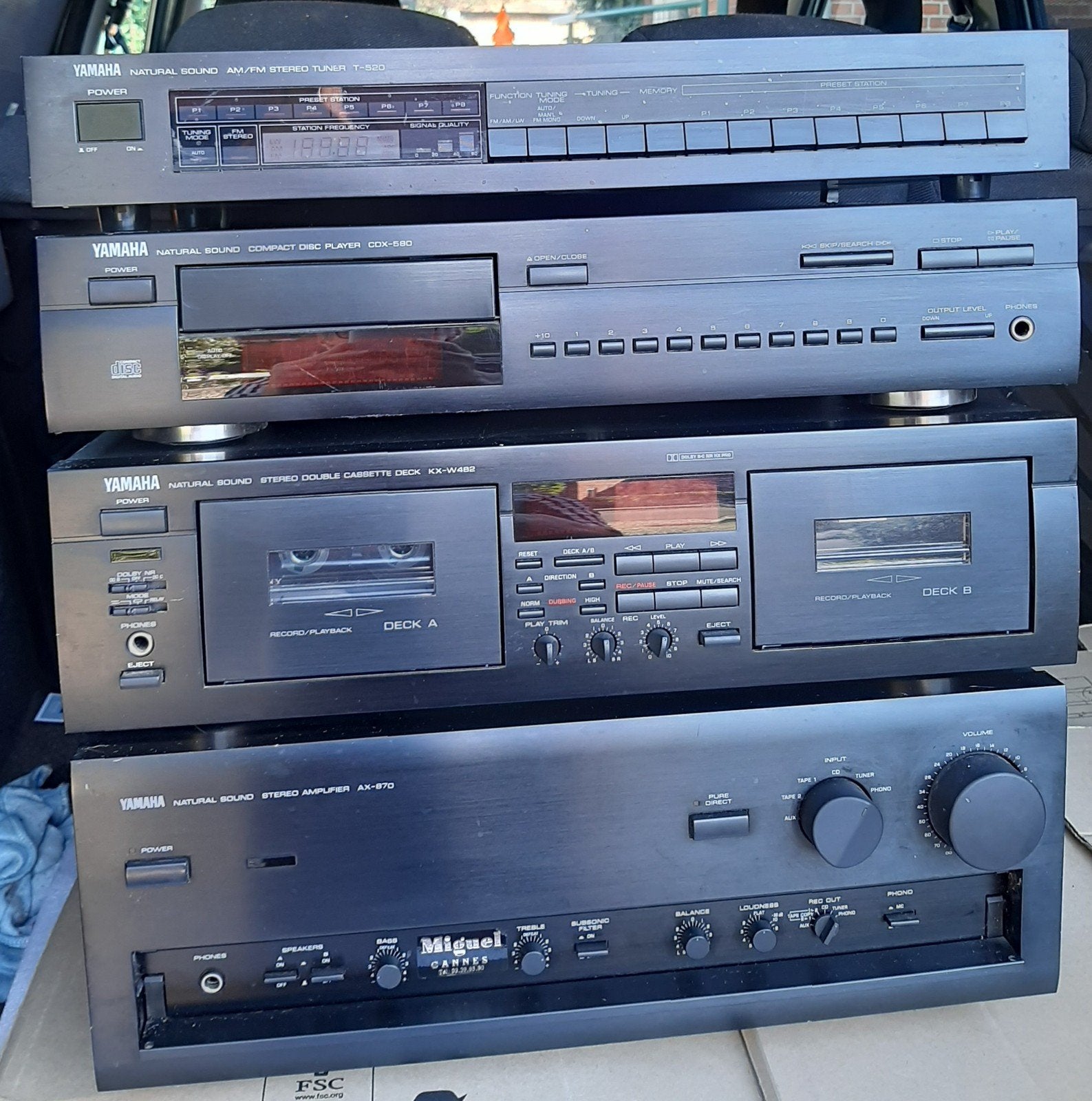 Complete Yamaha Stereo Set: AX-870, CDX-580, KX-W482, T-520, Ophalen of Verzenden, Gebruikt, Cassettedeck, Overige merken