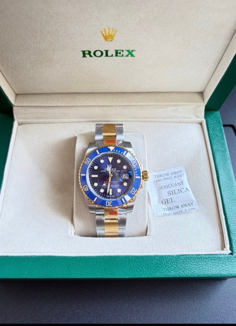 Rolex Submariner Horloge - Blauw/Goud/Staal, Sieraden, Tassen en Uiterlijk, Ophalen of Verzenden, Staal, Polshorloge