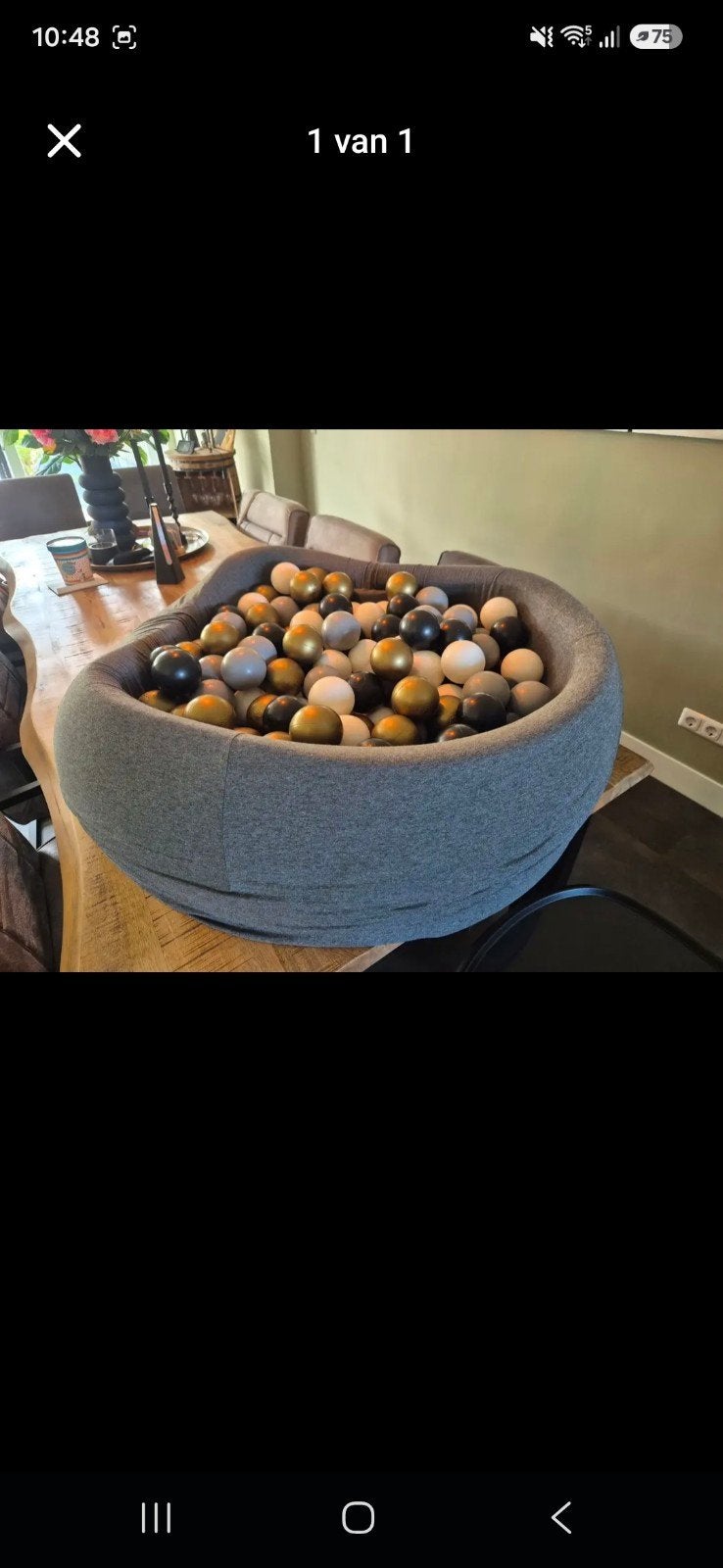 Ballenbak voor kinderen - Grijs met gekleurde ballen, Ophalen of Verzenden, Gebruikt, Jongen of Meisje