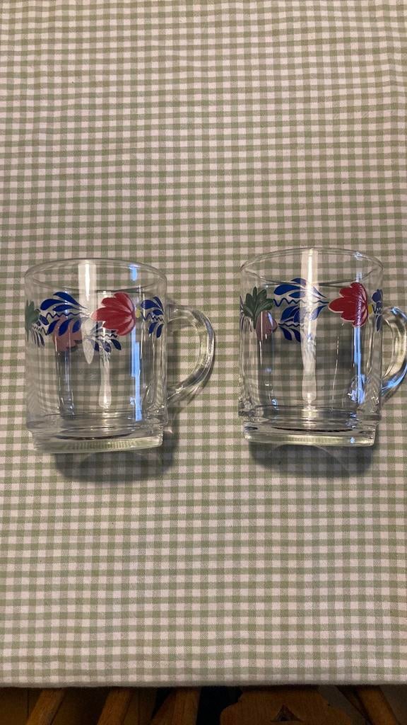 Boerenbont thee glazen, Glas of Glazen, Ophalen of Verzenden, Boerenbont, Glas