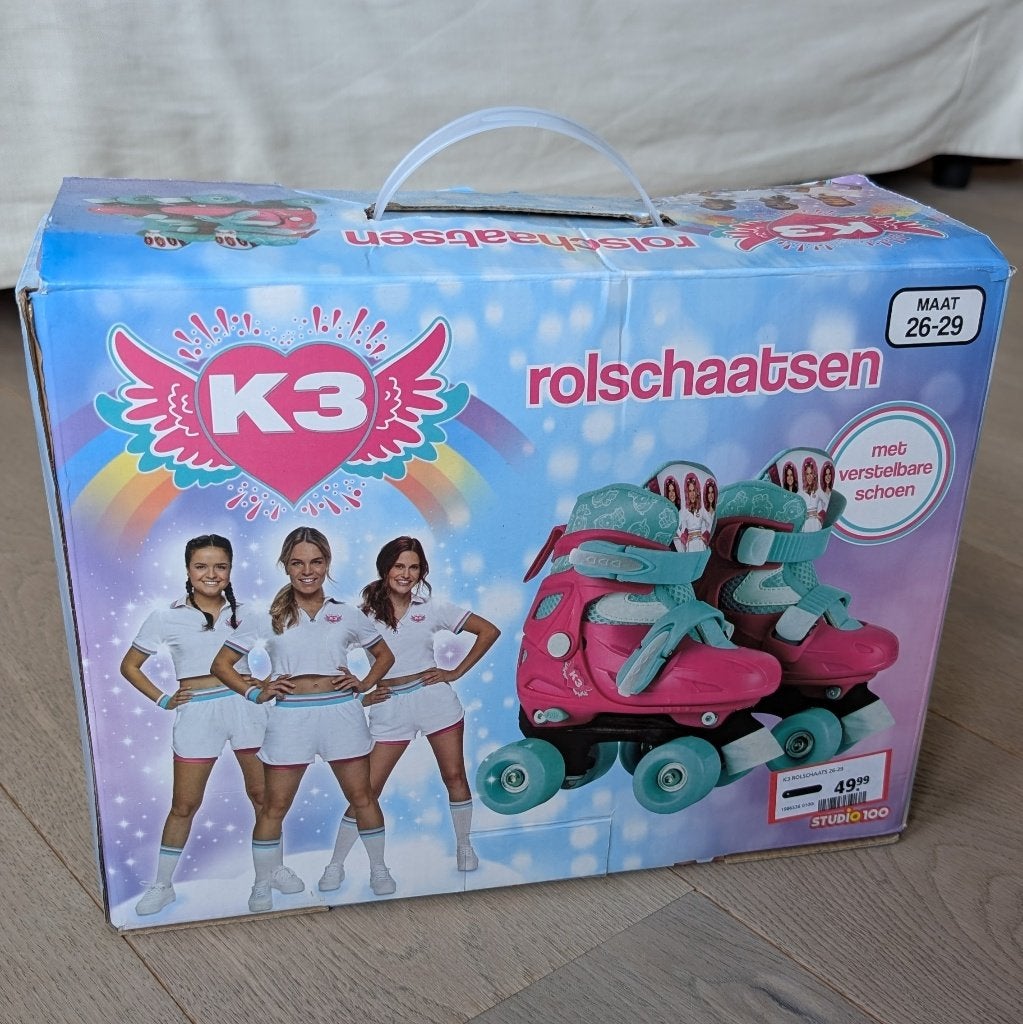 K3 Rolschaatsen met Beschermset - Maat 26 - 29, Ophalen, Verstelbaar, Gebruikt, Kinderen