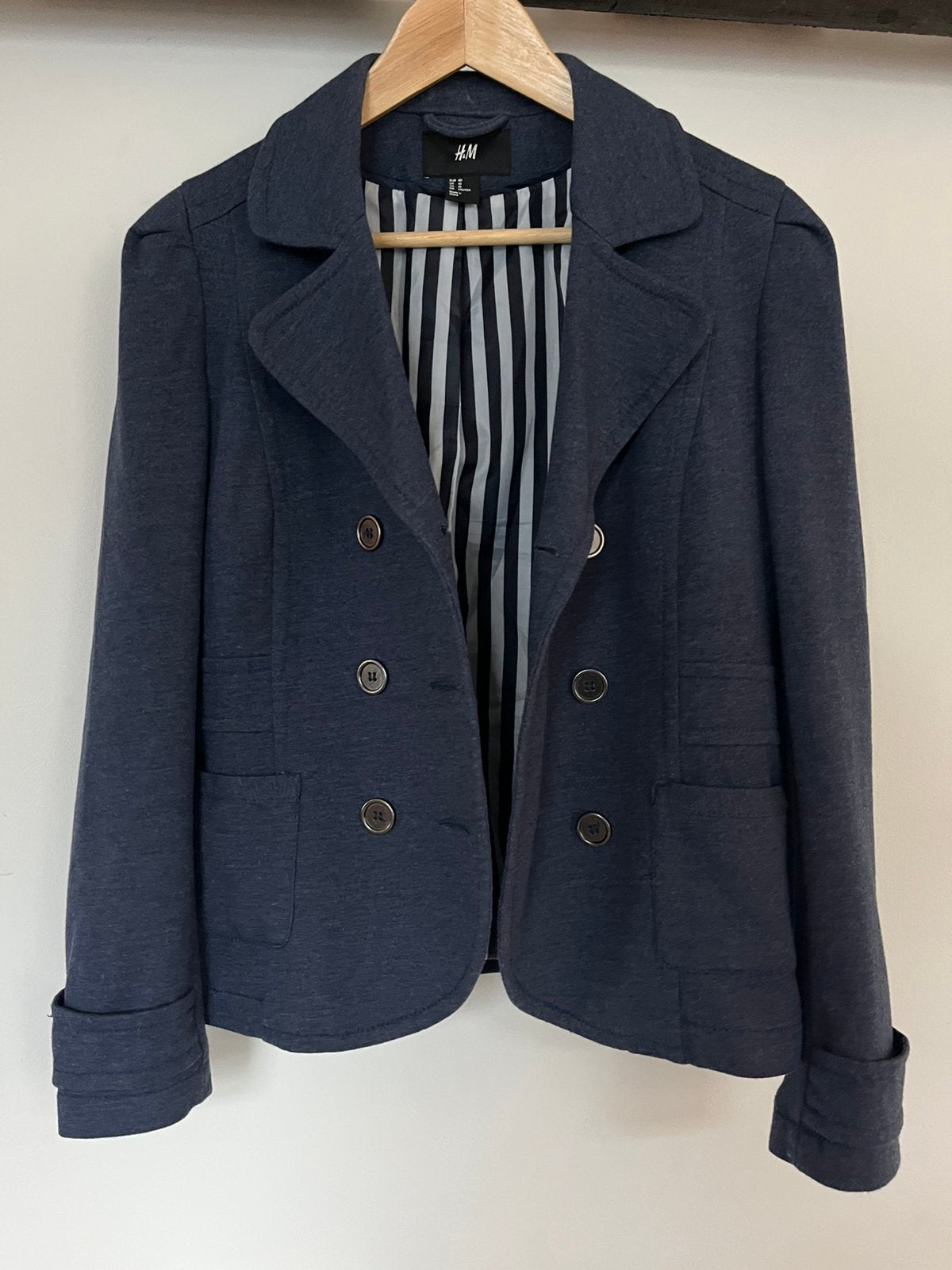 Blazer, donkerblauw, Kleding | Dames, Jasjes, Kostuums en Pakken, Zo goed als nieuw, Jasje, Maat 42/44 (L), Blauw, Ophalen of Verzenden