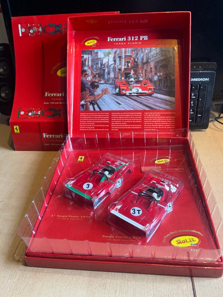 Slotcar set : Slot.it KW01 Ferrari 312PB Targa Florio bouwpk, Ophalen of Verzenden, Nieuw, Elektrisch, Overige merken