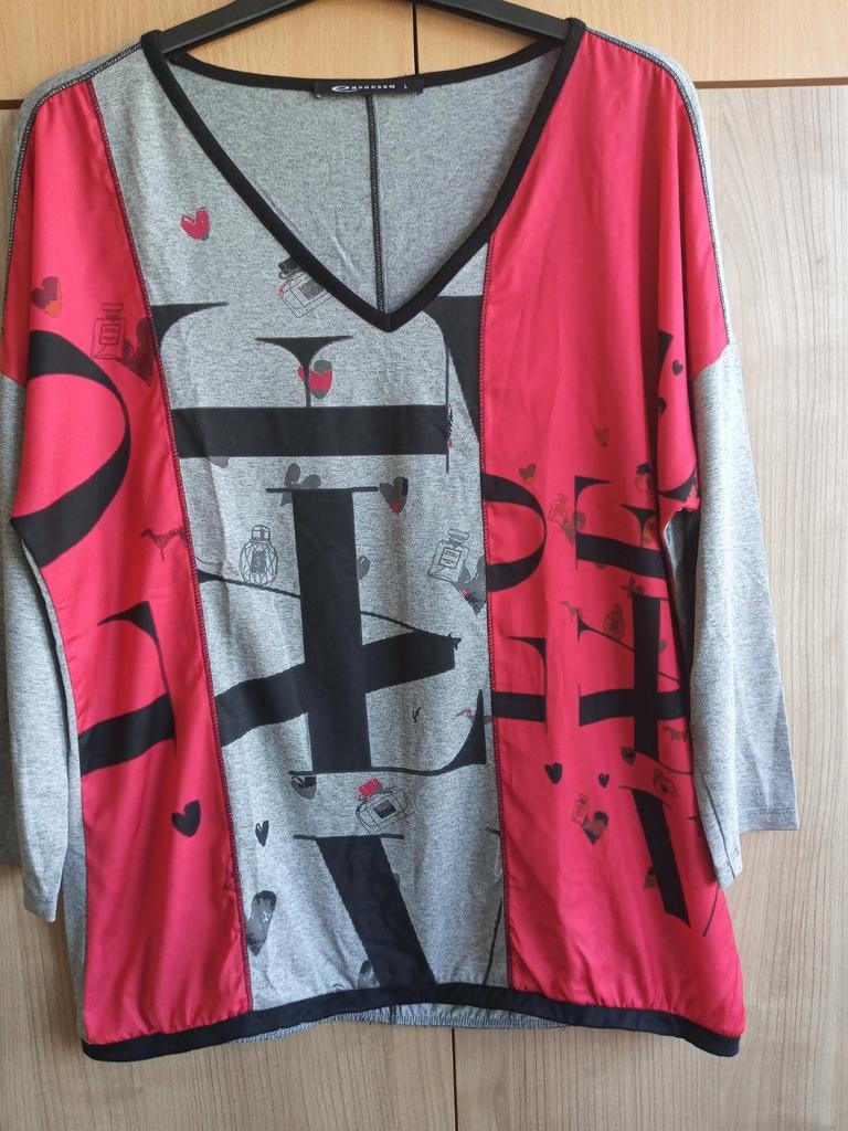 Shirt met print, 3/4 mouw van Expresso maat L, Expresso, Ophalen of Verzenden, Gedragen, Maat 42/44 (L)