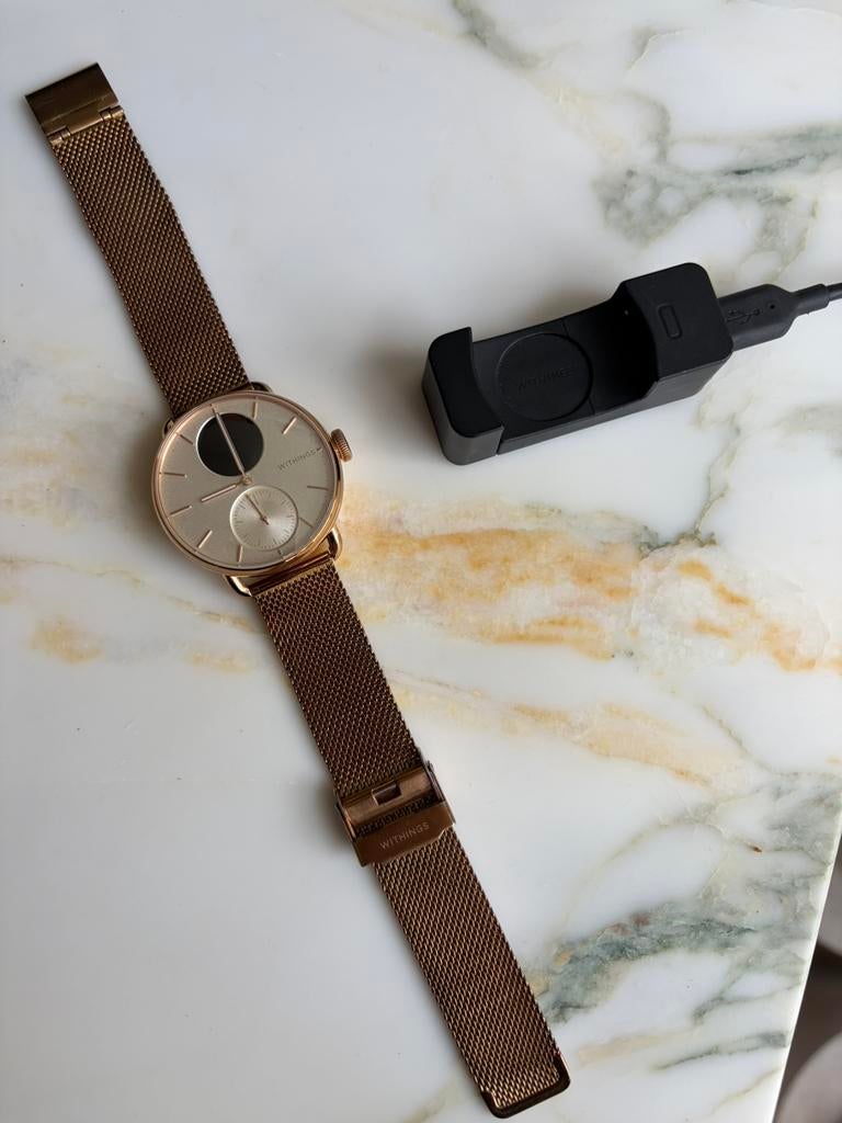 Withings ScanWatch 2 38mm White & Rose Gold, Ophalen of Verzenden, Zo goed als nieuw, Overige merken