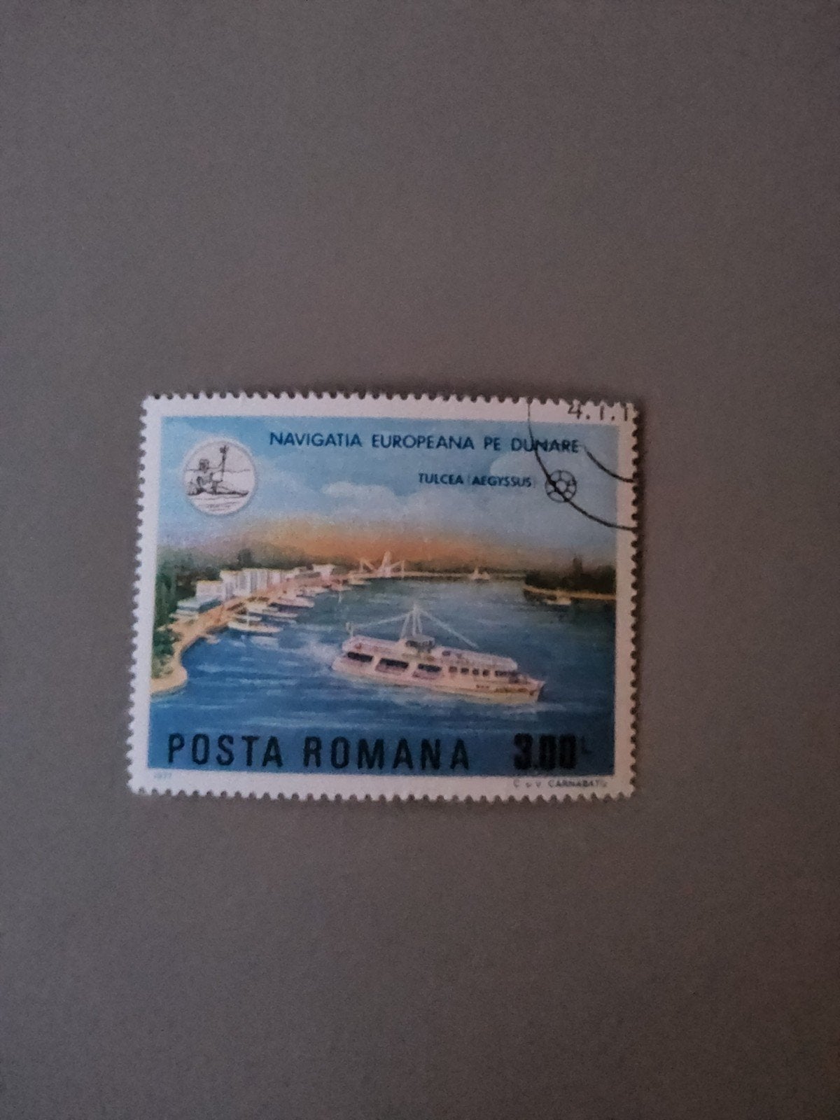 Postzegel Roemenië - Navigatie op de Donau, Verzenden