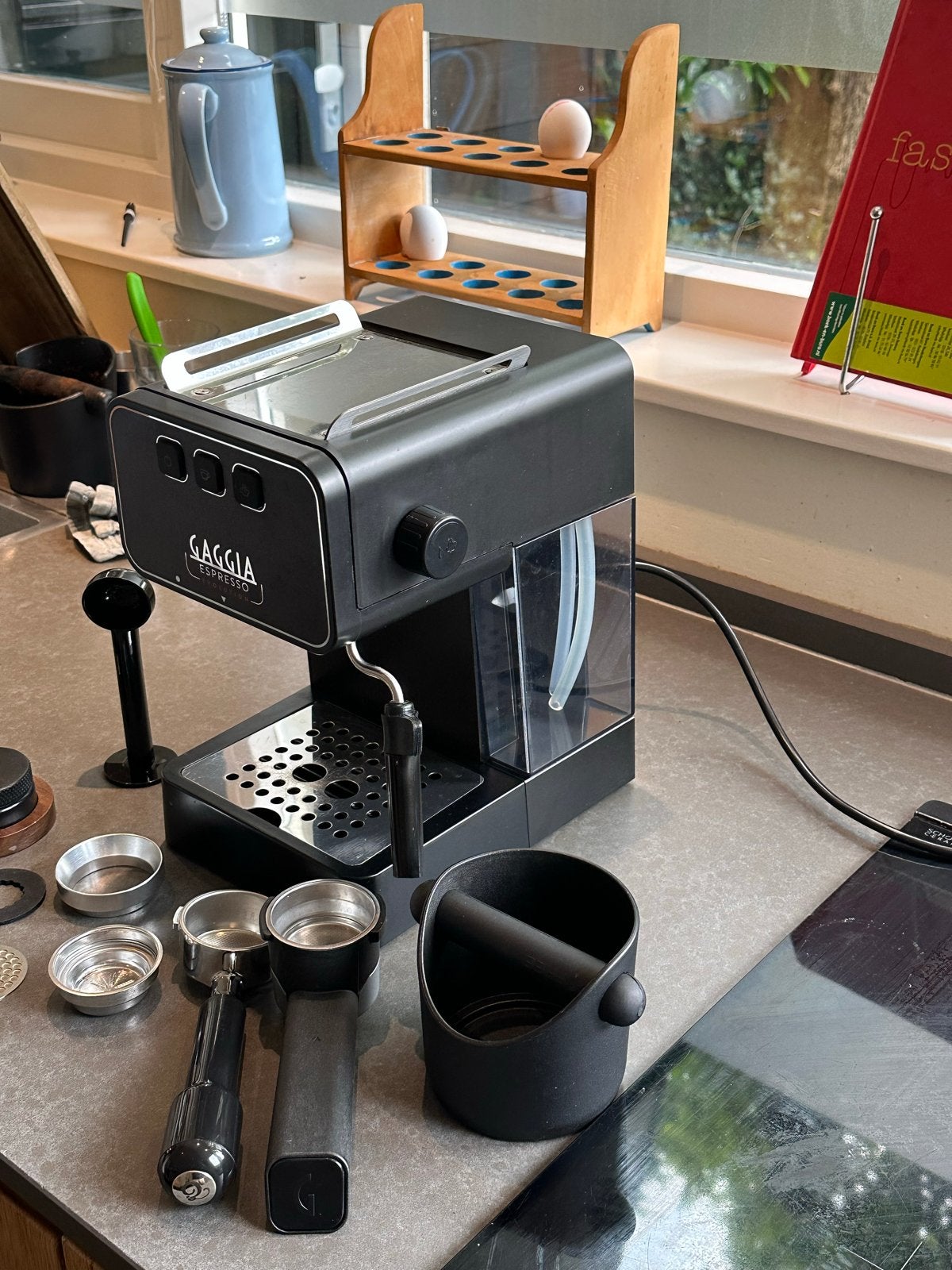 Gaggia Evolution Espressomachine - Zo goed als nieuw, Witgoed en Apparatuur, Koffiezetapparaten, Afneembaar waterreservoir, Espresso apparaat