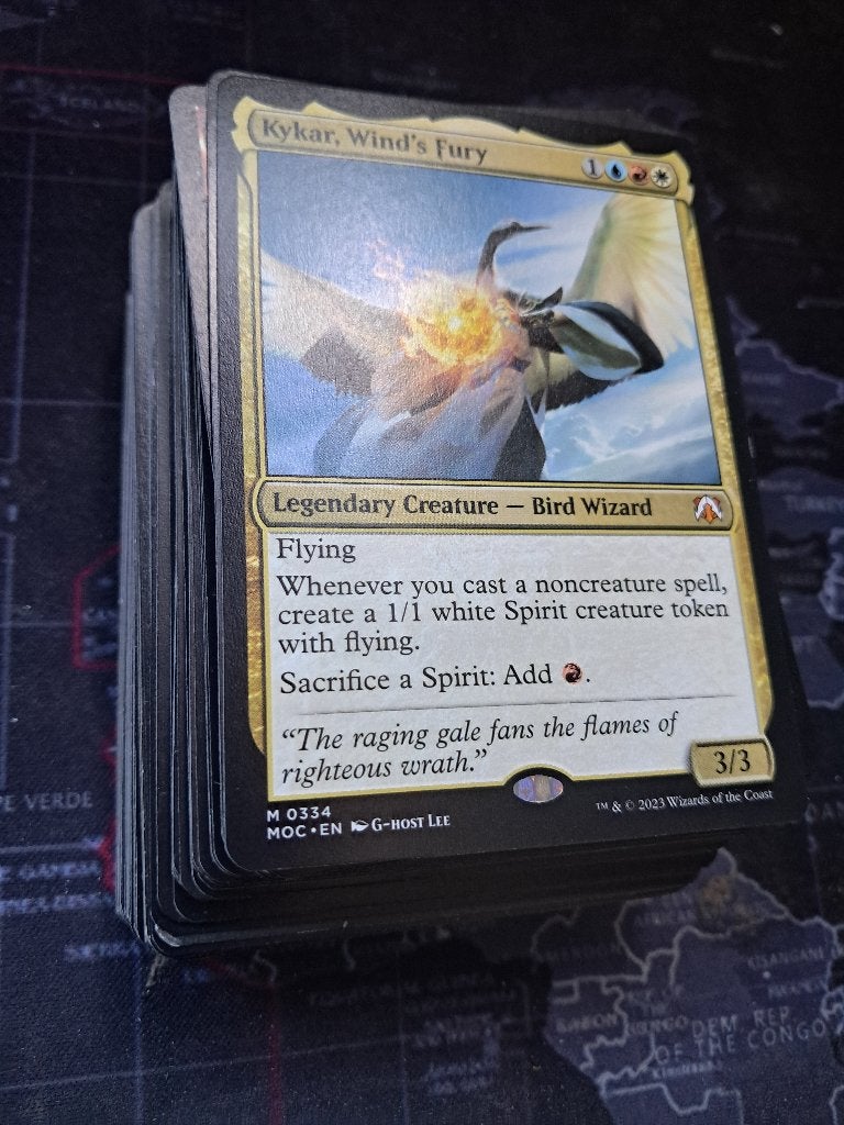 MTG Commander Budget deck Kykar rood wit blauw tokens spirit, Ophalen of Verzenden, Zo goed als nieuw, Speeldeck