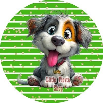 lf954 icing frosting hond 19cm eetbare taart print topper, Ophalen of Verzenden, Nieuw, Taarten, Versiering
