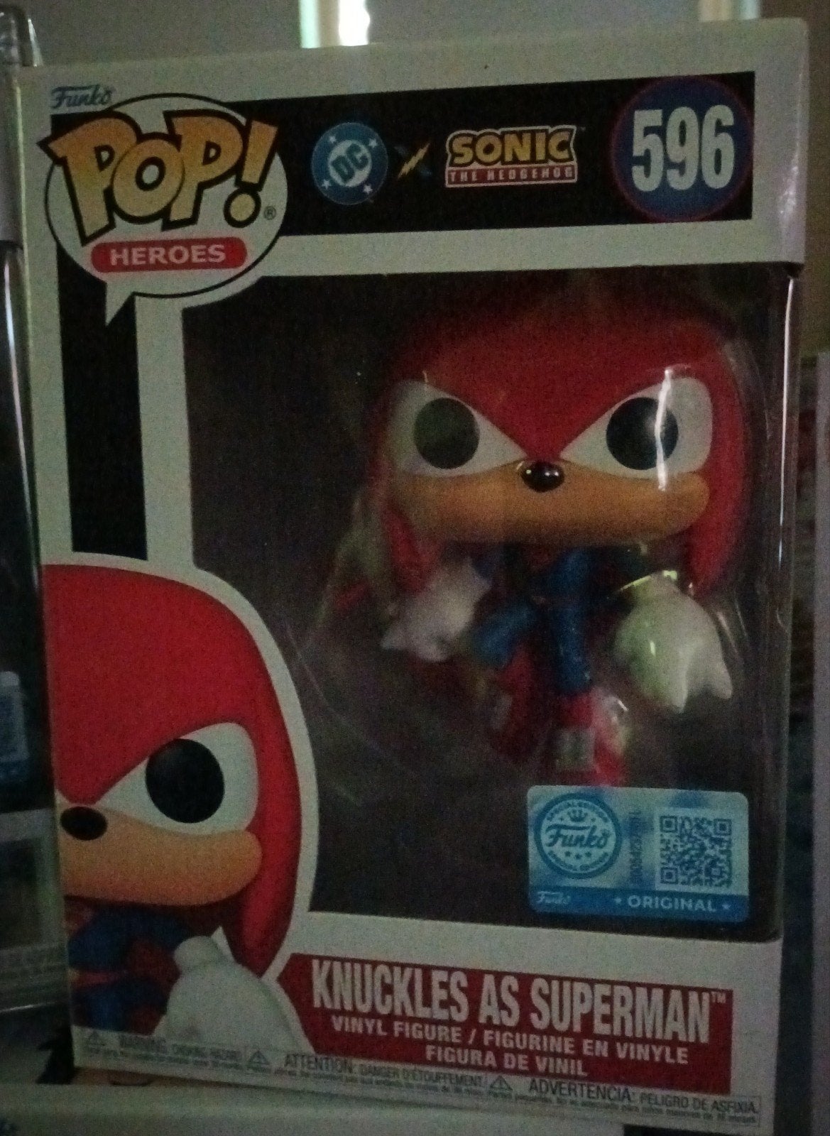 Funko Pop Heroes 596 Knuckles as Superman Sonic The Hedgehog, Ophalen of Verzenden, Nieuw