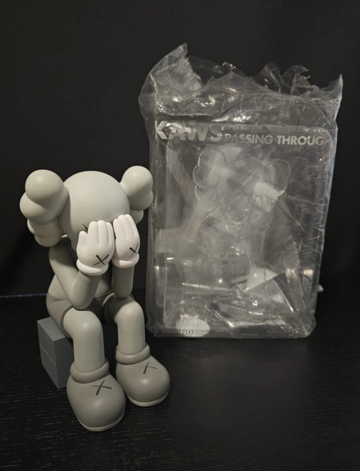 Kaws passing through open edition grey, Antiek en Kunst, Ophalen of Verzenden