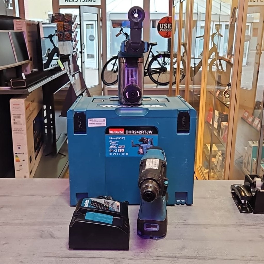 Makita DHR242ZJW Boorhammer Stofafzuiging Oplaadstation Accu, Doe-het-zelf en Verbouw, Gereedschap | Boormachines, Makita, Gebruikt
