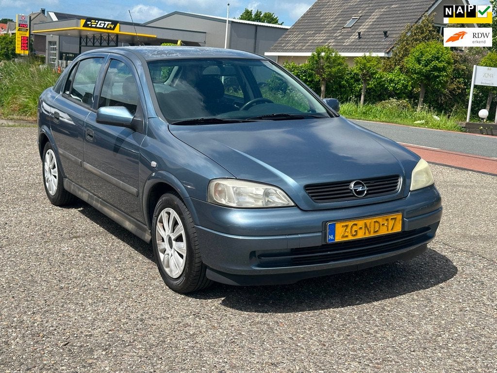 Opel Astra 1.6-16V Club, Auto's, 101 pk, Gebruikt, 4 cilinders, Blauw