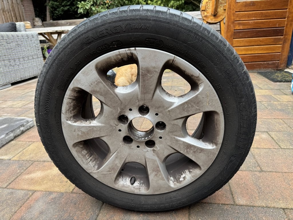 4x lichtmetalen velgen Mercedes C Klasse, Ophalen, Gebruikt, Velg(en), 16 inch