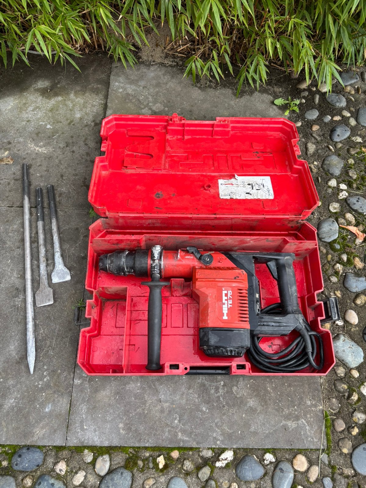 Hilti TE 75 Combihamer / Boorhamer + Koffer & Beitels, Ophalen of Verzenden, Gebruikt, 600 watt of meer, Boor- en/of Breekhamer