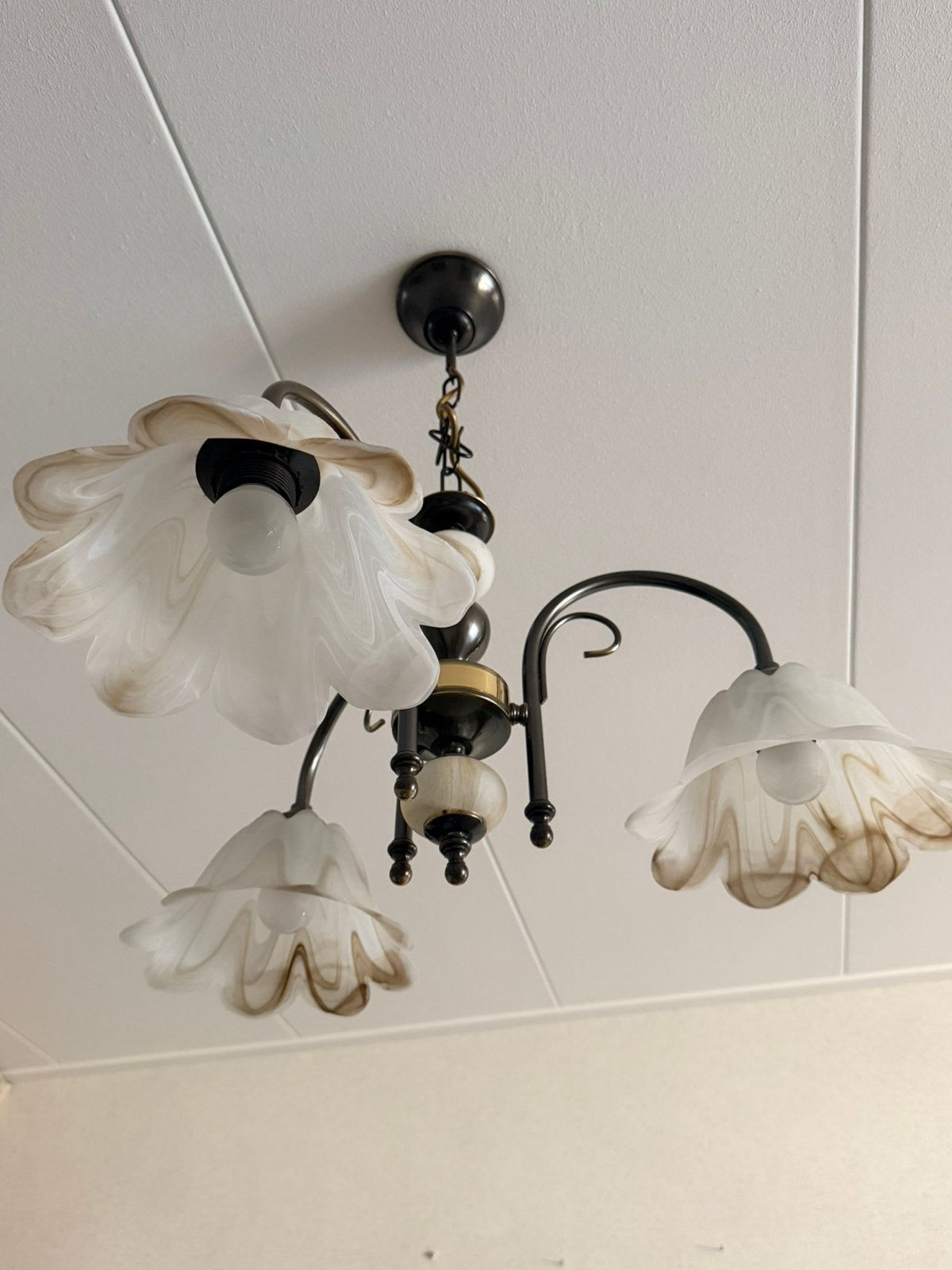 Vintage Murano Chandelier, Huis en Inrichting, Lampen | Hanglampen, Ophalen, Zo goed als nieuw, Glas
