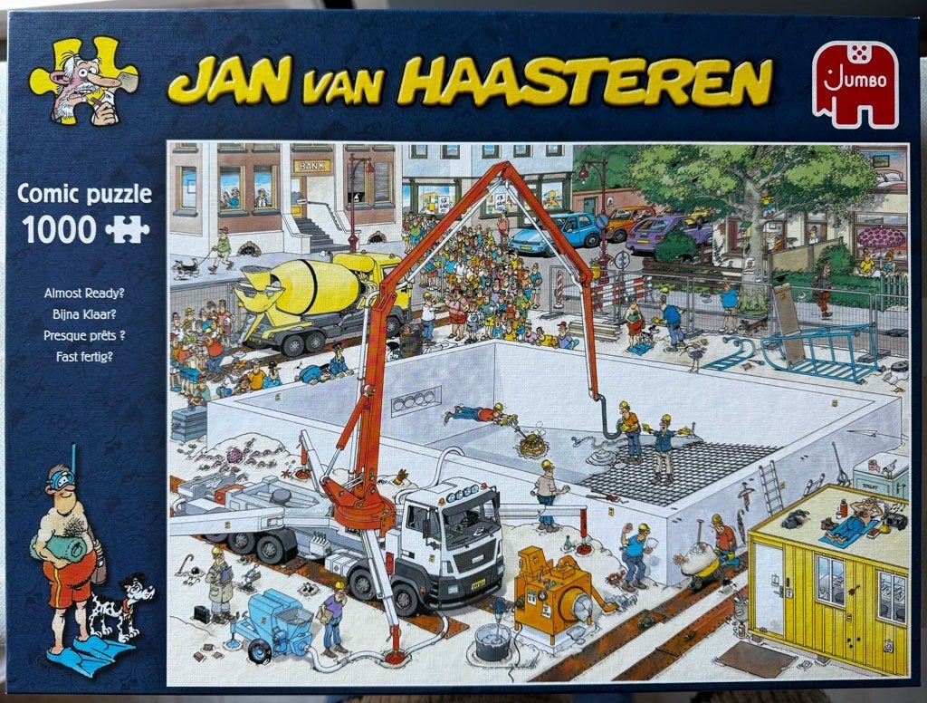 van Haasteren – Bijna klaar? 1000 stukjes, Ophalen of Verzenden, 500 t/m 1500 stukjes, Zo goed als nieuw, Legpuzzel