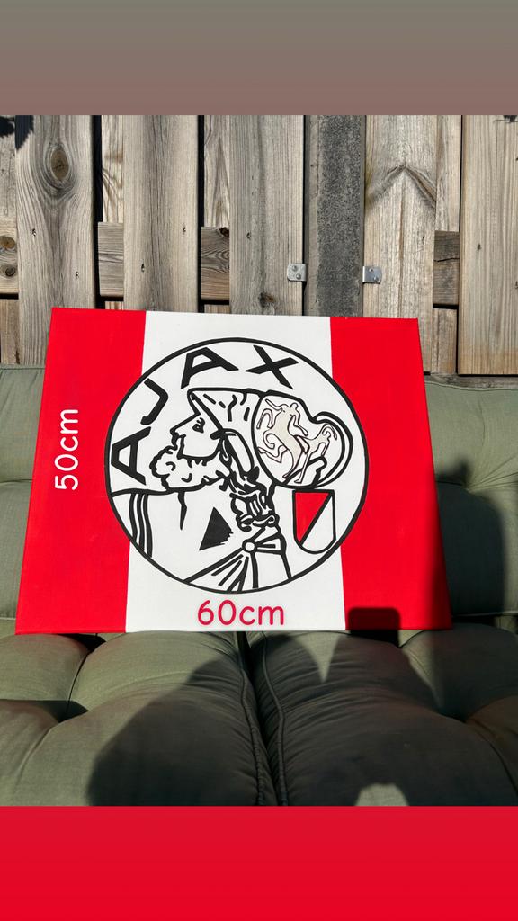 Ajax Schilderij 50x60cm, Ophalen of Verzenden, Nieuw, 50 tot 75 cm, Schilderij