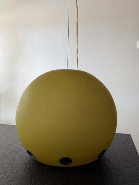 Hanglamp, Italiaans, Murano,”Halloween” Arte Luce, Flos ‘70, Ophalen of Verzenden, Zo goed als nieuw, Glas