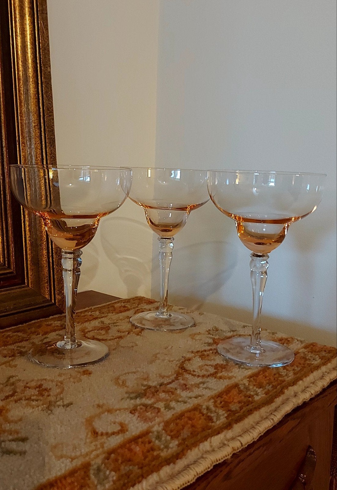 set van 3 prachtige! cocktailglazen - Margaritaglazen, Antiek en Kunst, Antiek | Glas en Kristal, Ophalen