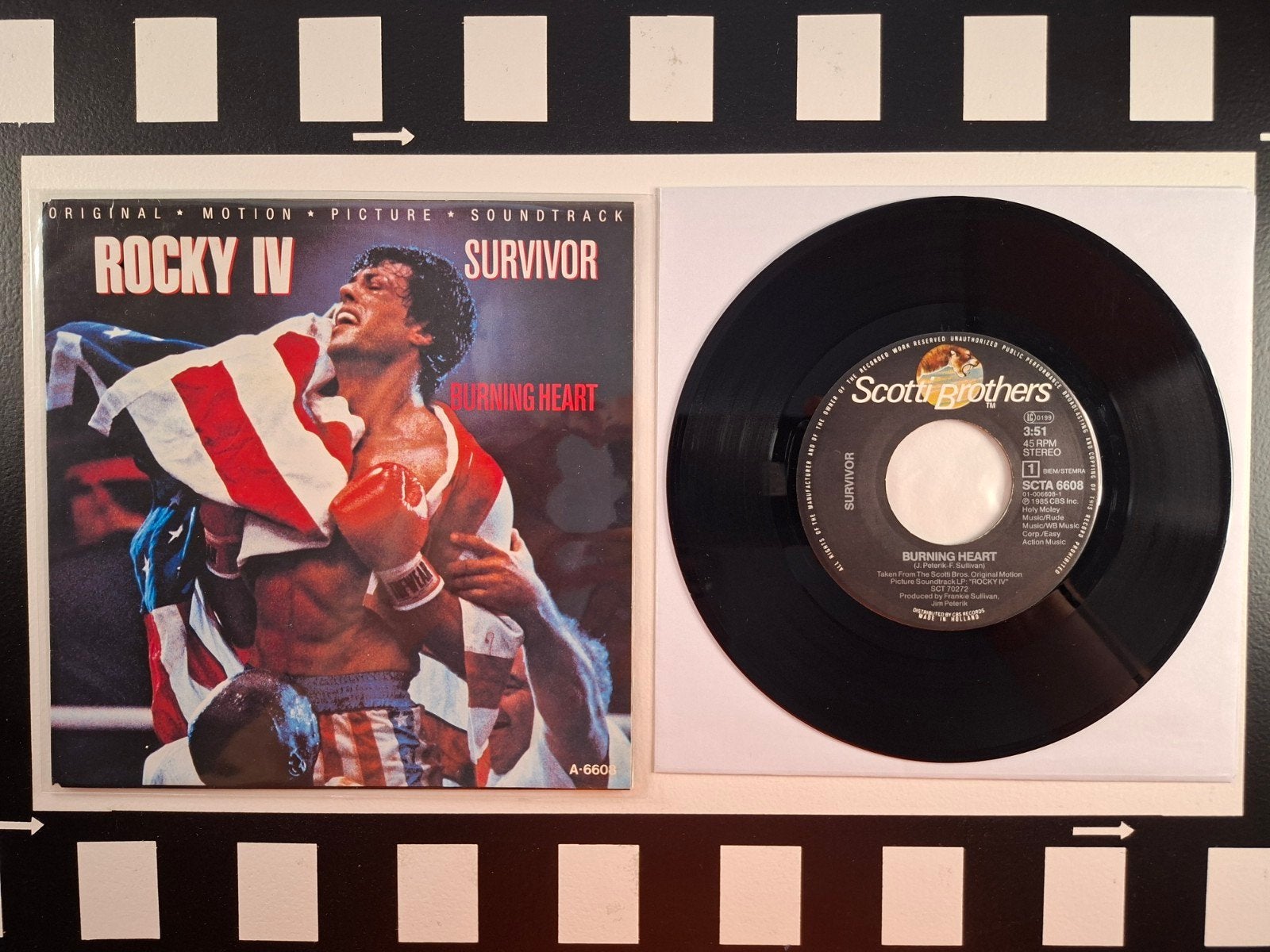 Survivor Burning Heart ROCKY IV. single.              Star45, Gebruikt, 7 inch, Pop, Overige typen