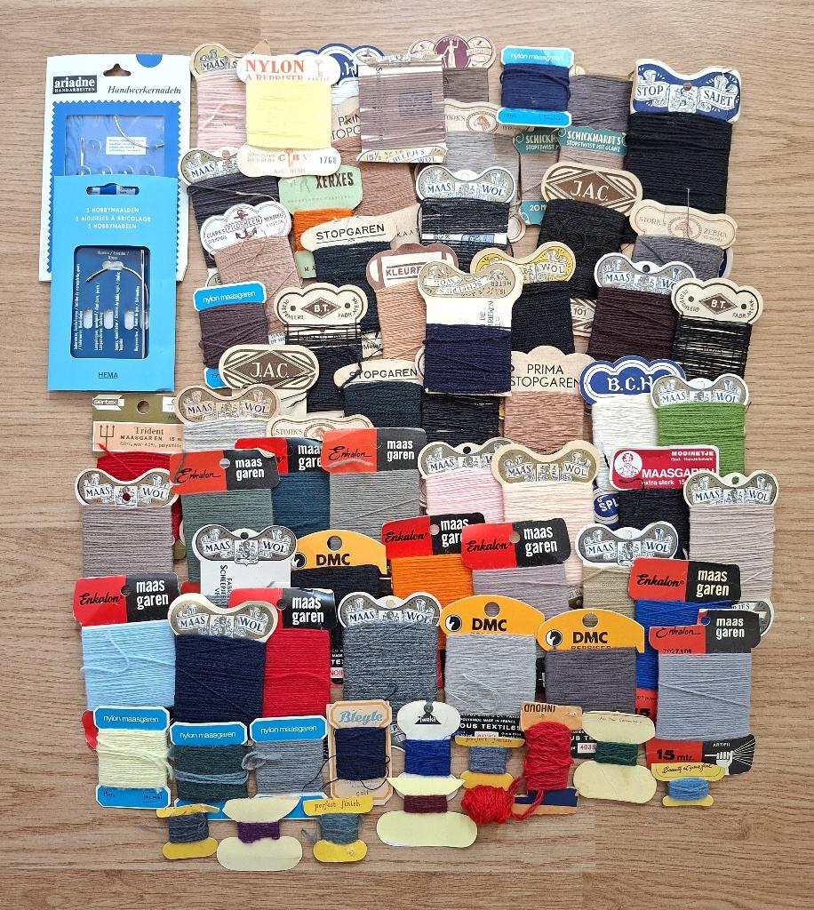70 stuks stopgaren, stopwol, maasgaren en maaswol, Ophalen of Verzenden, Zo goed als nieuw, Garen of Naald(en)