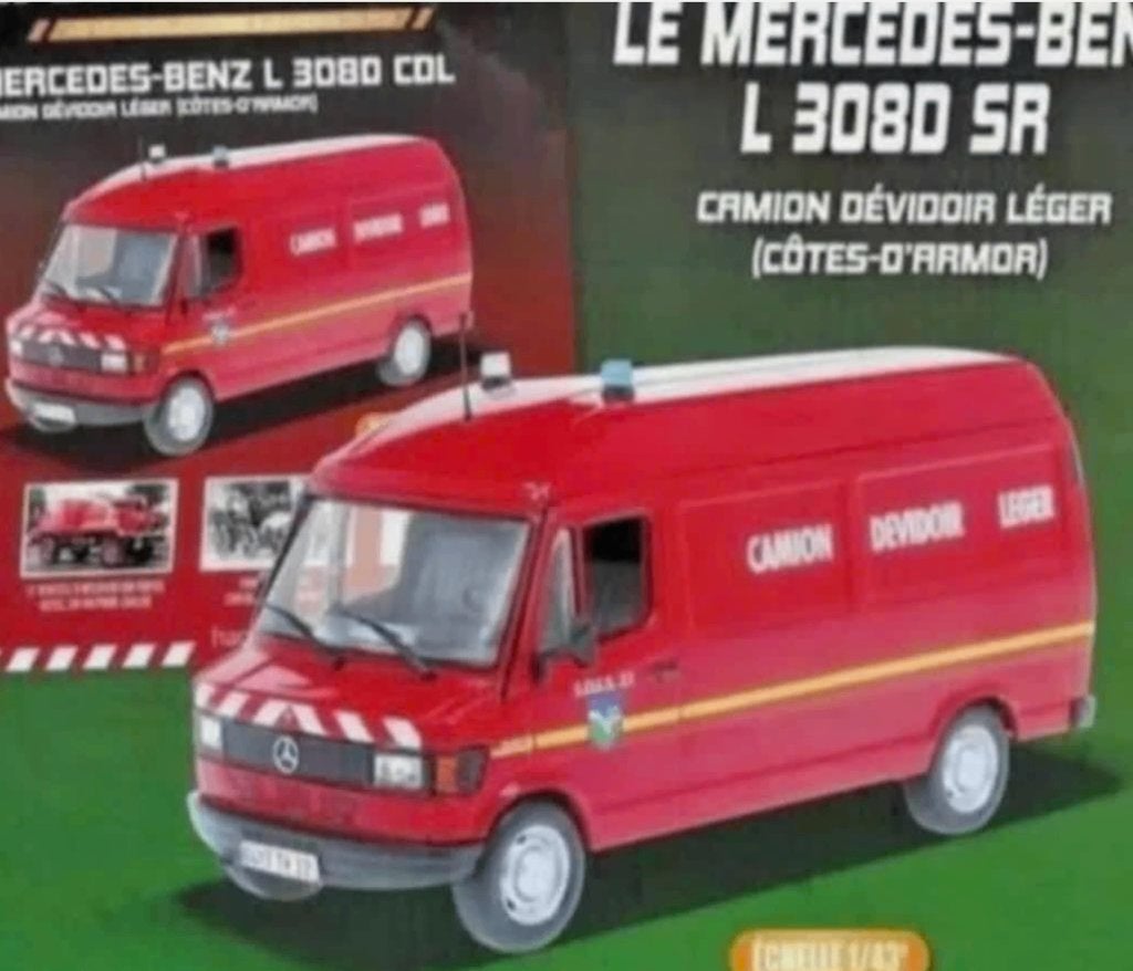 Mercedes Benz L 3080 CDL brandweer haspel schaal 1/43 # 13, Verzenden, Nieuw, Bus of Vrachtwagen, Overige merken
