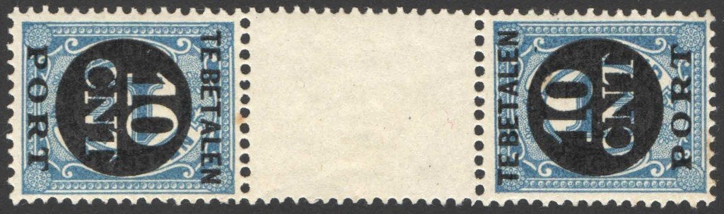 Nederland Port 67b ongebruikt Tete-Beche Paar 1924, Ophalen of Verzenden, T/m 1940, Postfris