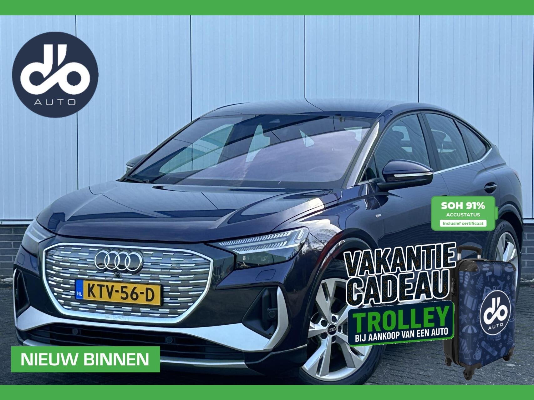 Audi Q4 Sportback e-tron 50 quattro S edition 82 kWh | SOH 9, Auto's, Automaat, Gebruikt, Zwart, 82 kWh